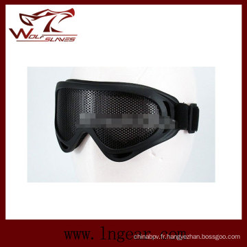 Lunettes tactique airsoft UV-X 400 mailles métalliques anti-buée yeux Lunettes de Protection